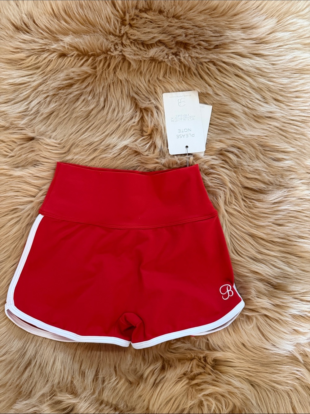 Bombshell Sportswear Red Power Line Shorts NWT Sz Small - Picture 2 of 8